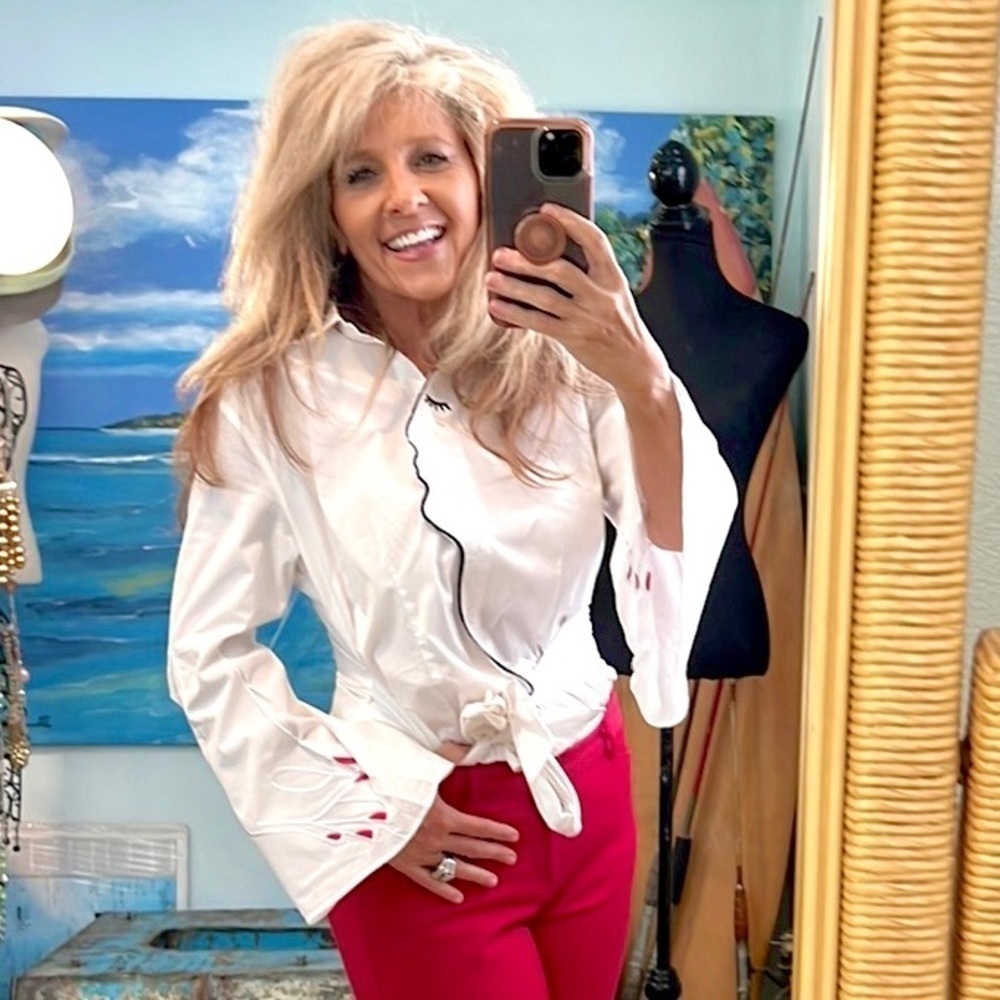 Unique & So Much Fun!Face Button-Up Shirt w/Large Tie,EUC, S/M - Picture 7 of 13